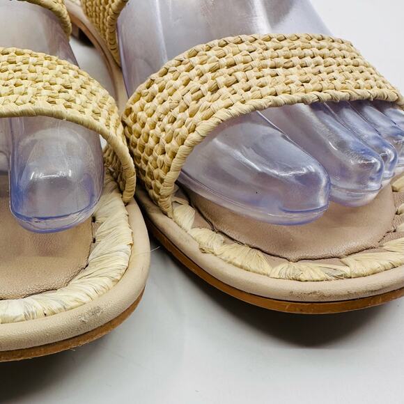 Saxs Fifth Avenue Slide Sandals WMNS 7.5 Braided Straps Open Toe Flats Strappy - Picture 4 of 8